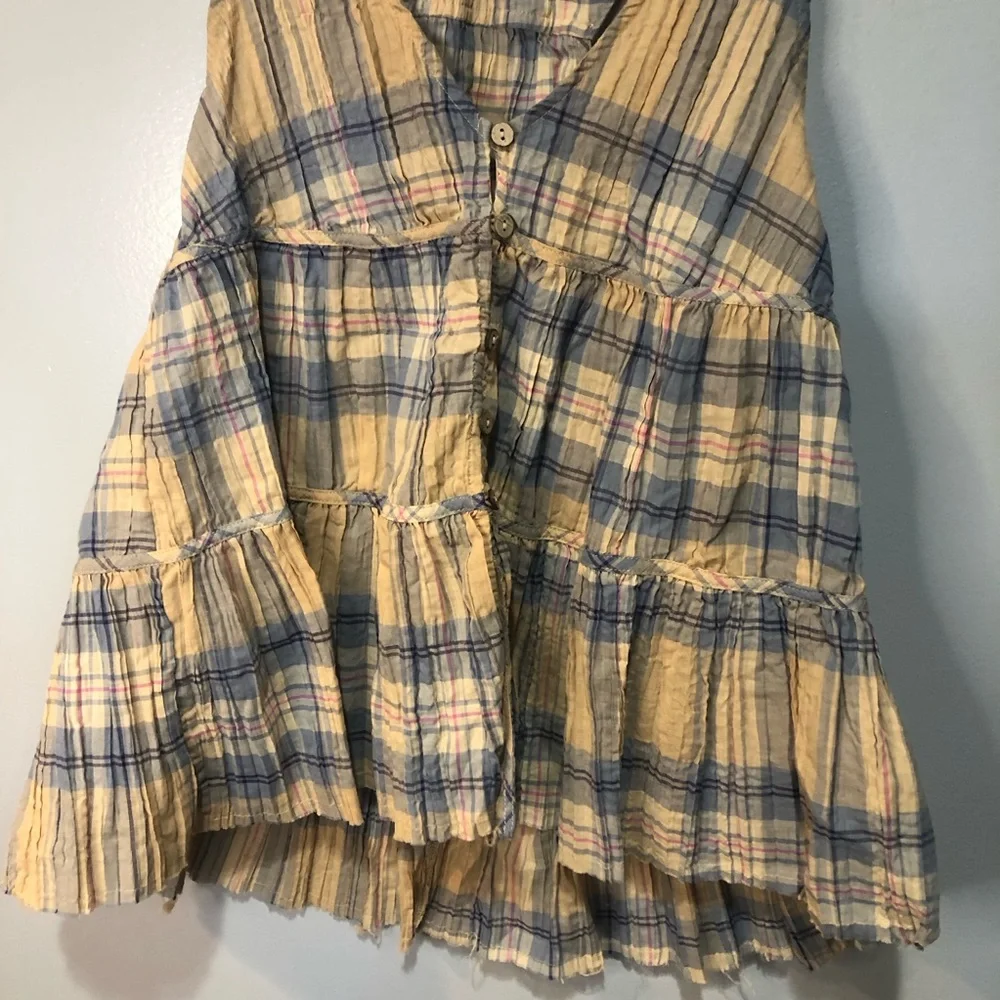 Urban Outfitters Plaid Button Tank Top - Picture 3 of 6